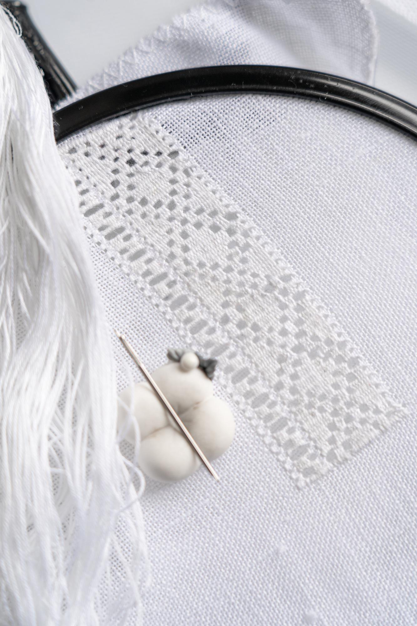 Monogram sample on cotton